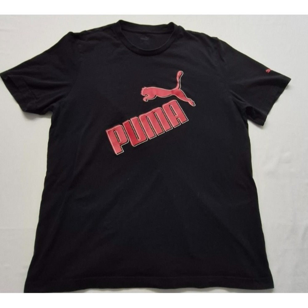 Puma men's black‎ graphic crew neck t-shirt red logo XL basic/sports/classic